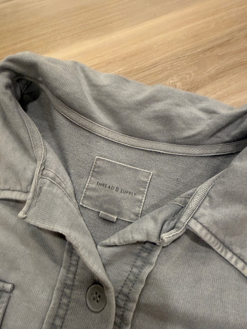 Thread & Supply Cyprus Jacket Washed Gray Button-Up Utility Jacket - Picture 3 of 4